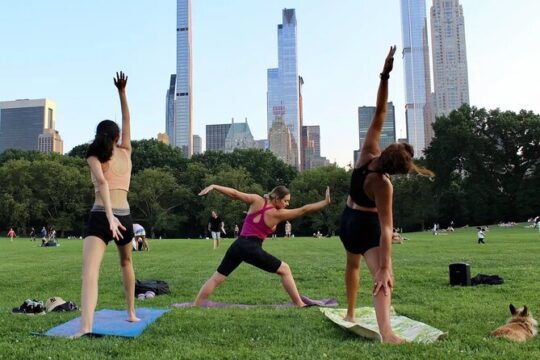 Central Park Yoga Class with a View in the Heart of New York City